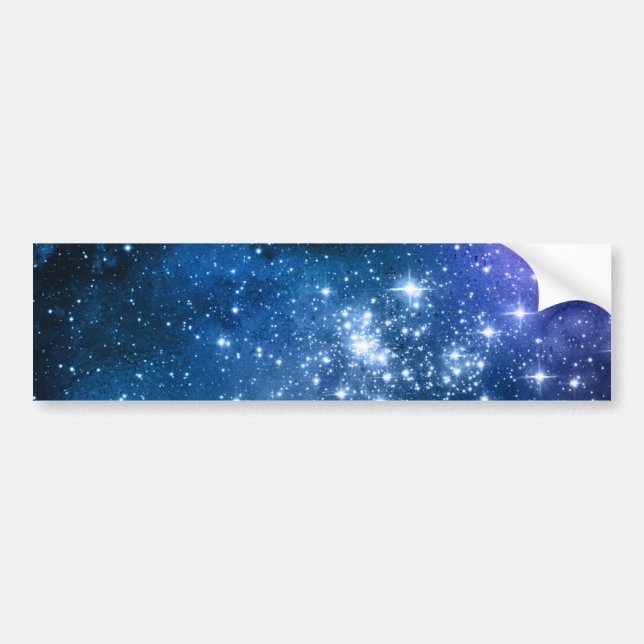 Galaxy Älskare Starry Space Blå himmel White Spark Bildekal (Framsidan)