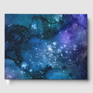 Galaxy Älskare Starry Space Blå himmel White Spark Gästböcker