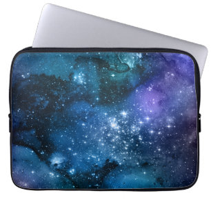 Galaxy Älskare Starry Space Blå himmel White Spark Laptop Fodral