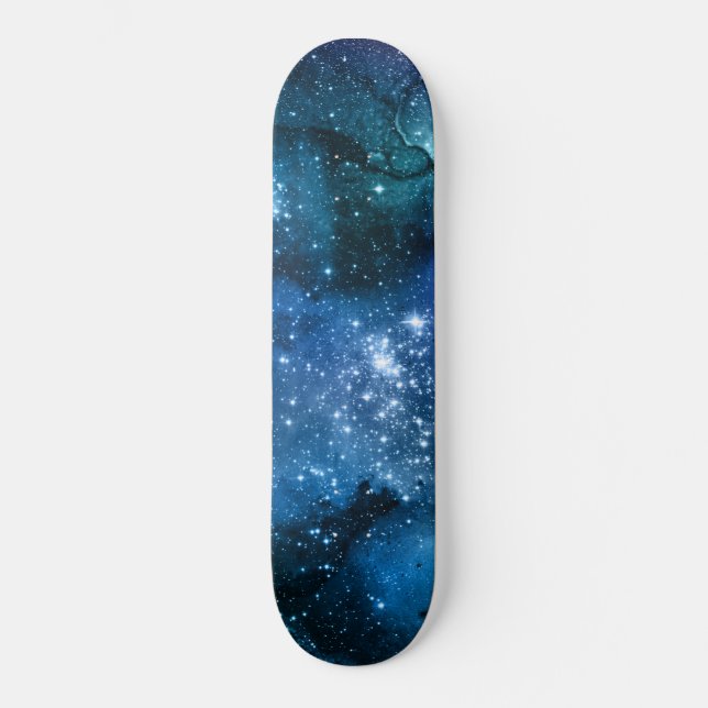 Galaxy Älskare Starry Space Blå himmel White Spark Mini Skateboard Bräda 18,5 Cm (Framsida)