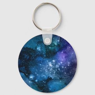 Galaxy Älskare Starry Space Blå himmel White Spark Nyckelring