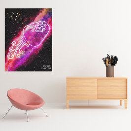 Galaxy Aquarius Personlig Zodiac Sign Wall Art Poster
