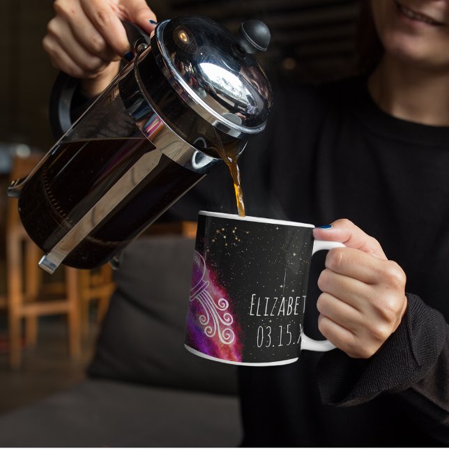 Galaxy Aquarius Personlig Zodiac-tecken Kaffemugg (Skapare uppladdad)