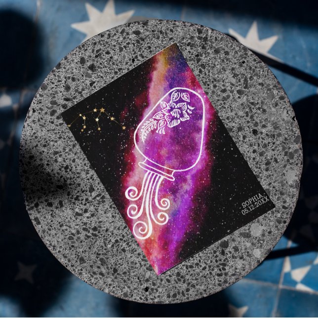 Galaxy Aquarius Personlig Zodiac-tecken Vykort (Skapare uppladdad)