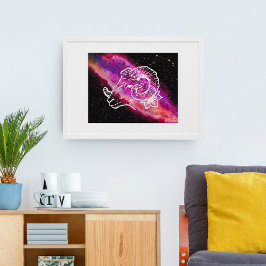 Galaxy Aries Constellation Zodiac Sign Wall Art Poster