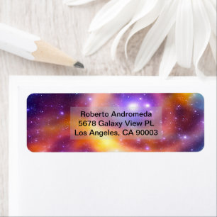 Galaxy Array of Stars and Gases Adress Returadress Etikett