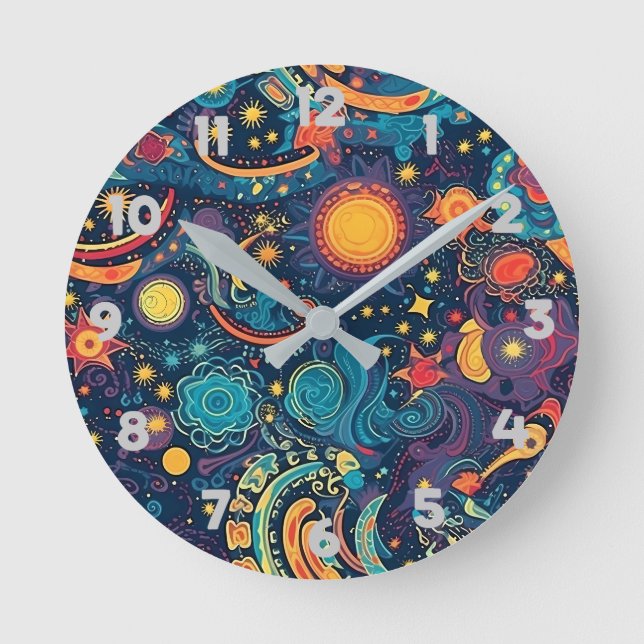 Galaxy Art Wall Clock Rund Klocka (Framsida)