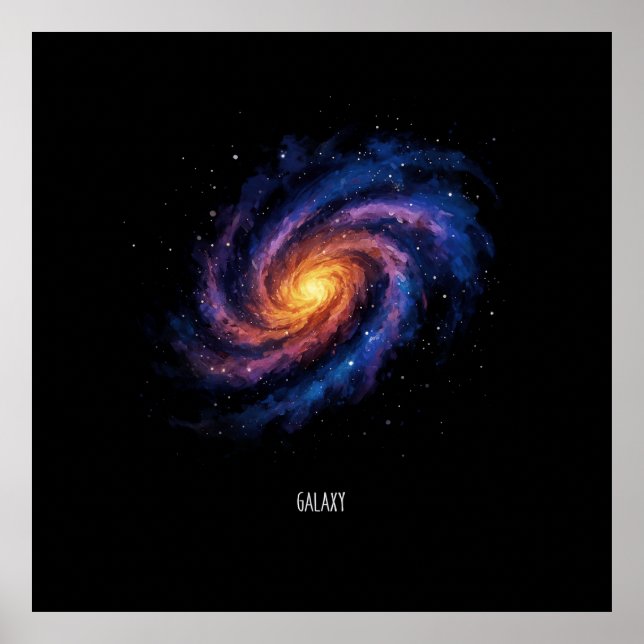 Galaxy Artwork - Cosmic Spiral Space Illustration Poster (Framsidan)