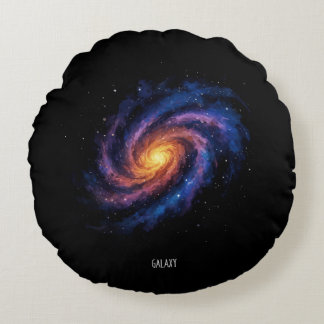 Galaxy Artwork - Cosmic Spiral Space Illustration Rund Kudde