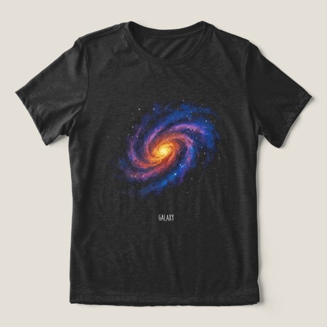 Galaxy Artwork - Cosmic Spiral Space Illustration T Shirt (Design Framsida)