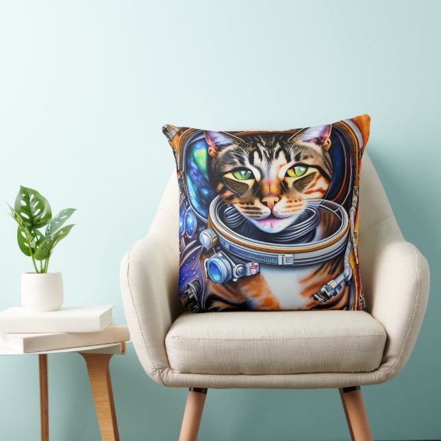 Galaxy Astronaut Cat Kudde (Stol)