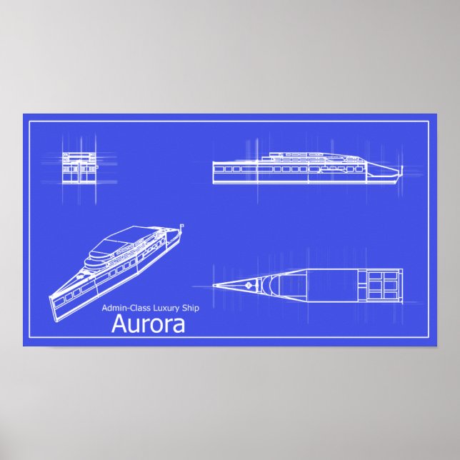 Galaxy Aurora Blueprint Poster (Framsidan)