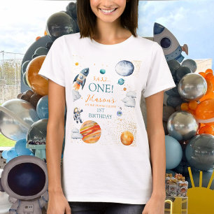 Galaxy Äventyr Space Boy First Birthday T Shirt