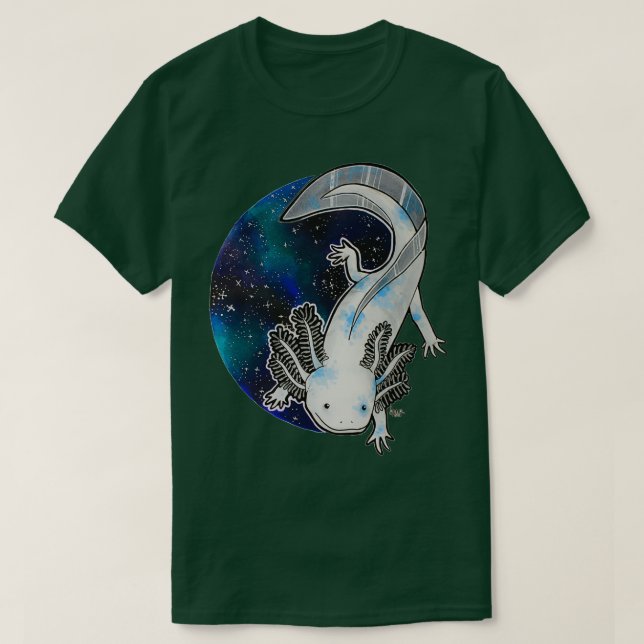 Galaxy Axolotl Artwork T Shirt (Design framsida)