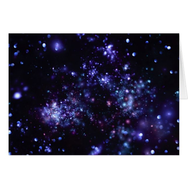 Galaxy Background - Deep Lila Hälsningskort (Framsidan Horizontal)