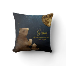 Galaxy Bear Måne & Stars Glitter Monogrammed Cute