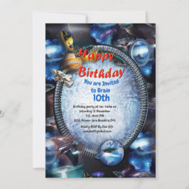 Galaxy-besökare i rymden inbjudningar