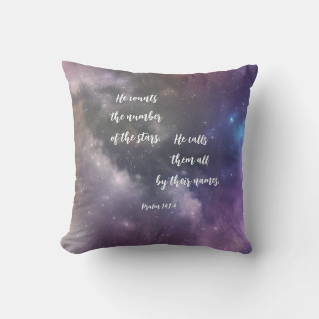 Galaxy Bible Verse Stars Kudde (Framsida)