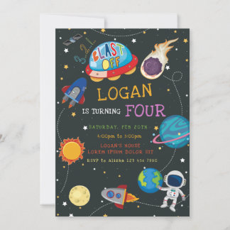 Galaxy Birthday-inbjudan Inbjudningar
