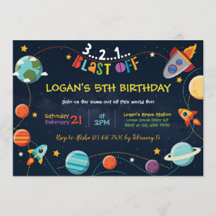 Galaxy Birthday-inbjudan Inbjudningar