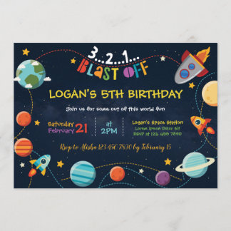 Galaxy Birthday-inbjudan Inbjudningar