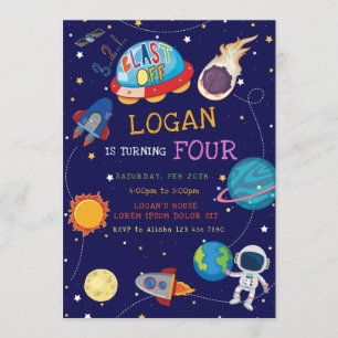Galaxy Birthday-inbjudan Inbjudningar