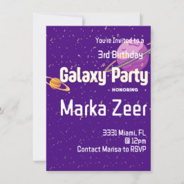 Galaxy Birthday-inbjudan Inbjudningar