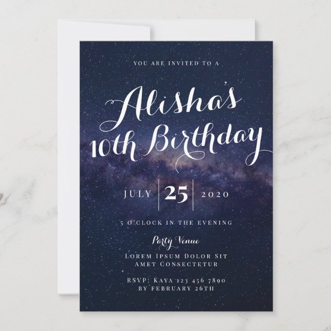 Galaxy Birthday-inbjudan Inbjudningar (Framsida)