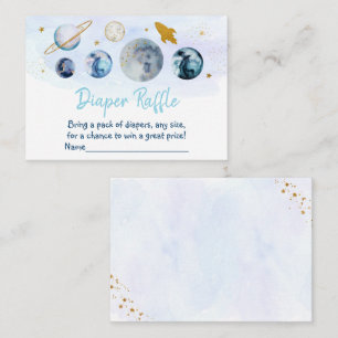 Galaxy Blue Guld Space Baby Shower Bok Request en Tilläggskort