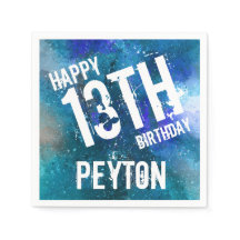 Galaxy Blue Personlig Födelsedagsfest