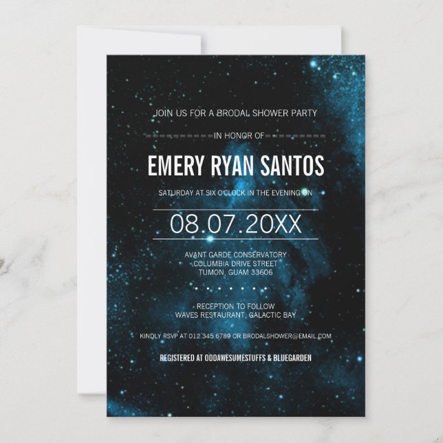 Galaxy Brodal Shower Inbjudan (Framsida)