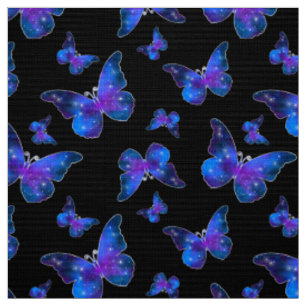 Galaxy butterfly coola mörk blått mönster tyg