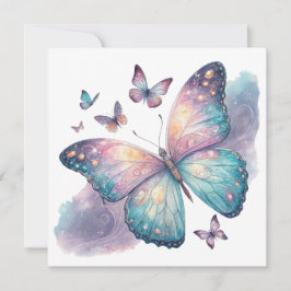 Galaxy Butterfly with Pastel Celestial Wings  Kort