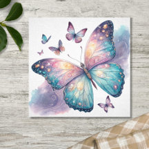 Galaxy Butterfly with Pastel Celestial Wings 
