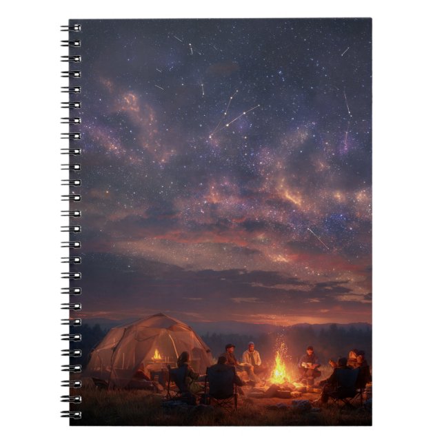 Galaxy Campfire Starry Night Notebook Anteckningsbok (Framsidan)