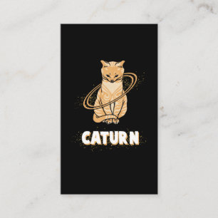 Galaxy Cat Astronaut Saturn Planet Space Kitten Visitkort
