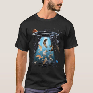 Galaxy Cat Cat Ufo Cat Cat Owner T Shirt
