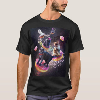 Galaxy Cat Donut - Rymdkatjoner Riding Donuts T Shirt
