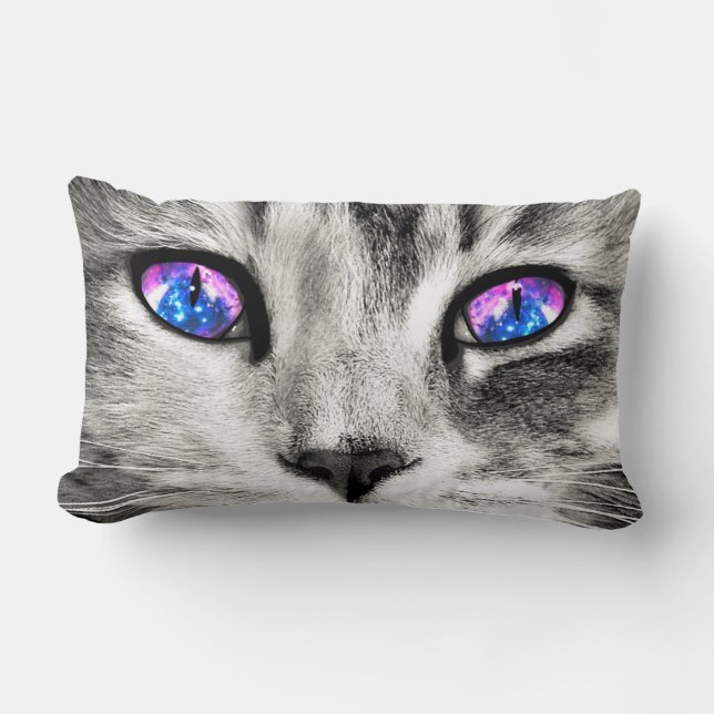 Galaxy Cat Öga lumbar Dekorativ kudde (Framsida)