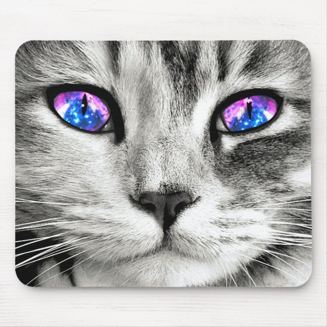 Galaxy Cat Ögon musslor Musmatta (Framsidan)