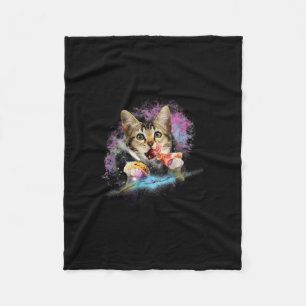 Galaxy Cat Regler space med Taco och Pizza Power Fleecefilt