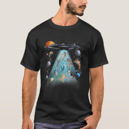 Galaxy Cat Simning T-Shirt | Söt Astronaut Katt