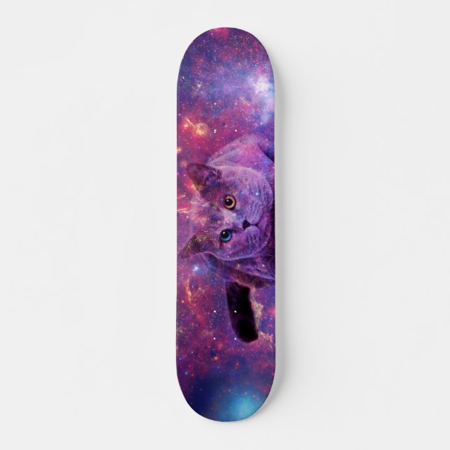 Galaxy Cat Skatebräda Skateboard Bräda 21,5 Cm (Framsida)