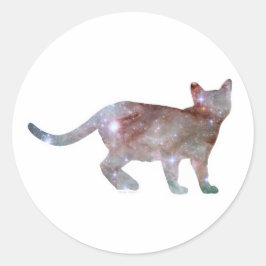 Galaxy Cat Sticker 2 Runt Klistermärke