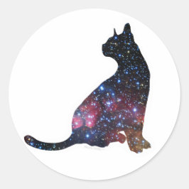 Galaxy Cat Sticker 3 Runt Klistermärke
