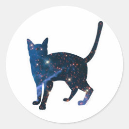 Galaxy Cat Sticker Runt Klistermärke