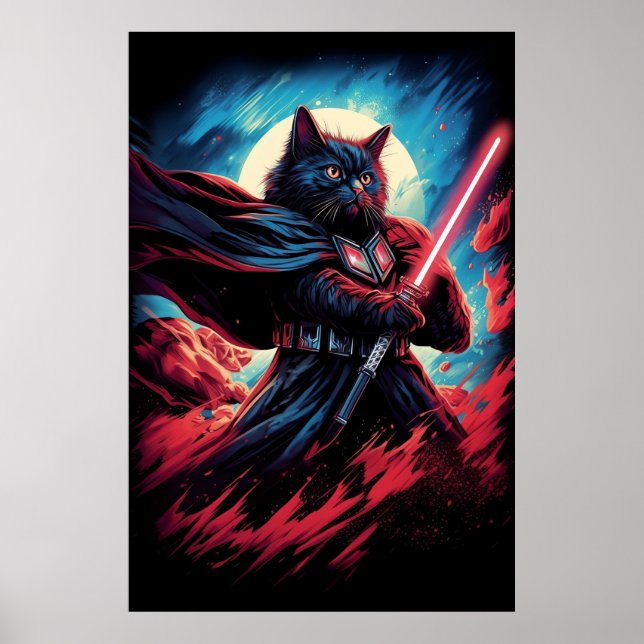 Galaxy Cat Swordsman Poster (Framsidan)