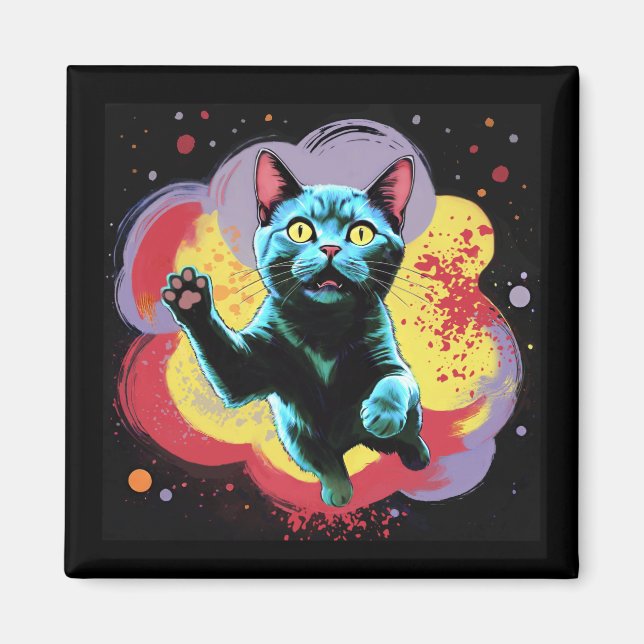 Galaxy Cat Through A Wormhole Magnet (Framsidan)