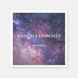 Galaxy Celestial Consellation Himlar Elegant bröll Pappersservett