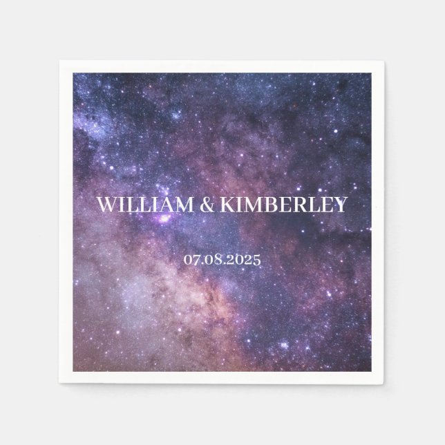Galaxy Celestial Consellation Himlar Elegant bröll Pappersservett (Framsidan)